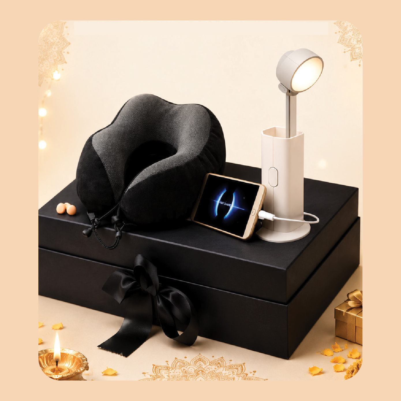 Gift Set-23: Travel Neck Pillow + Universal Desk Lamp + Gift Box