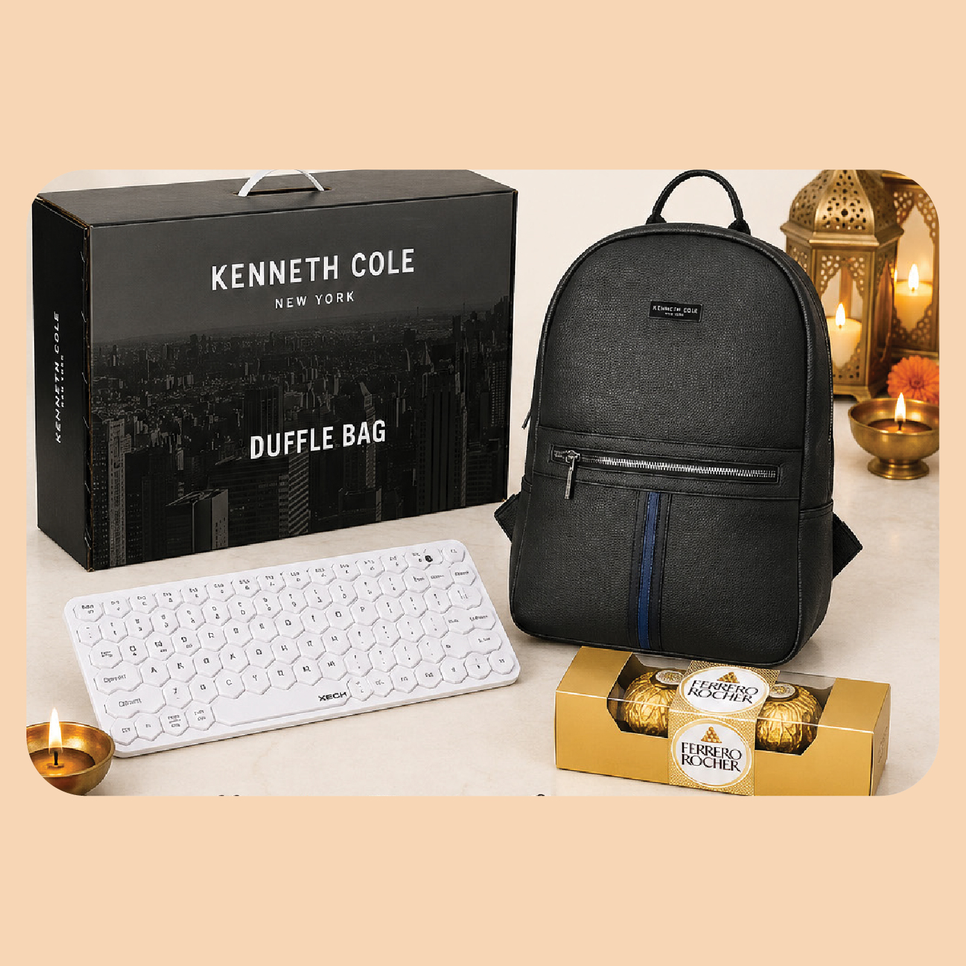 Gift Set-31: Backpack + Wireless Keyboard + Chocolate + Gift Box