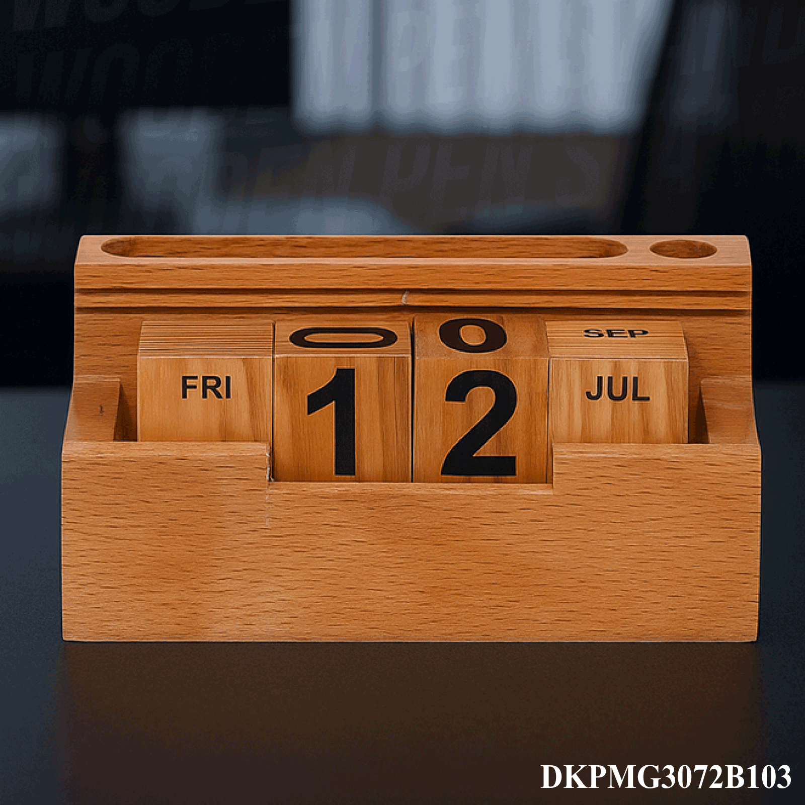 Wooden Calender pen stand