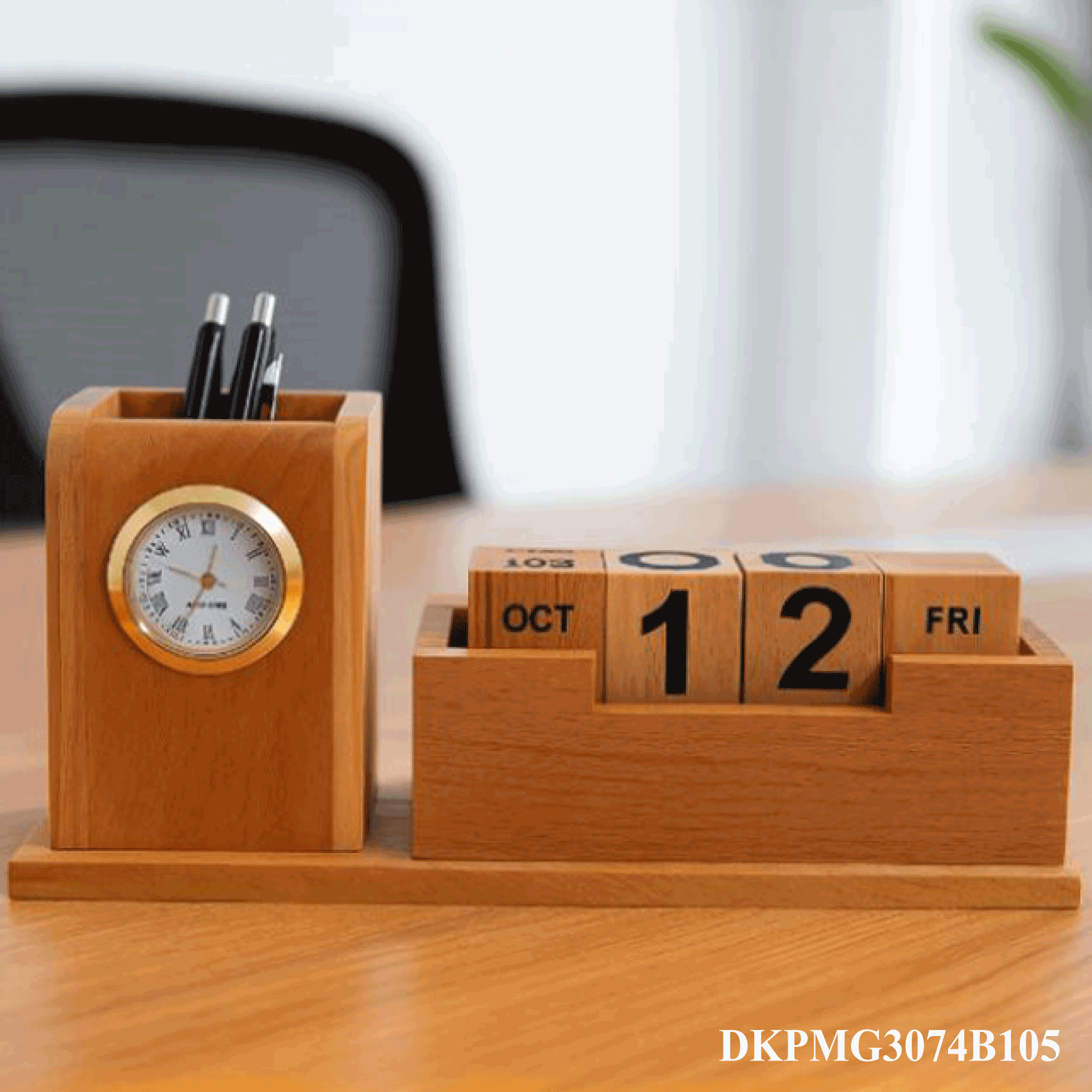 Wooden Calender pen stand