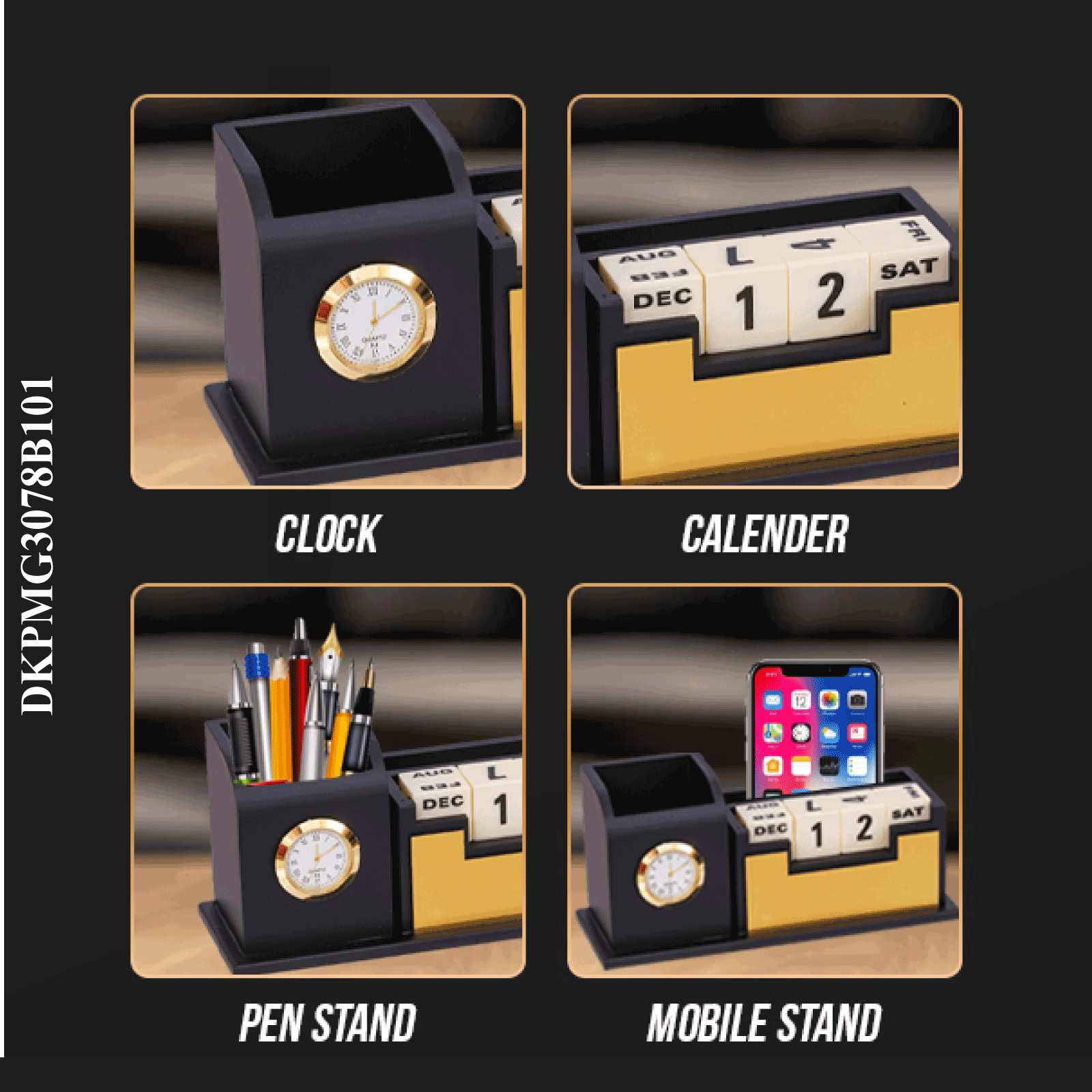 Wooden Calender pen stand - view 2